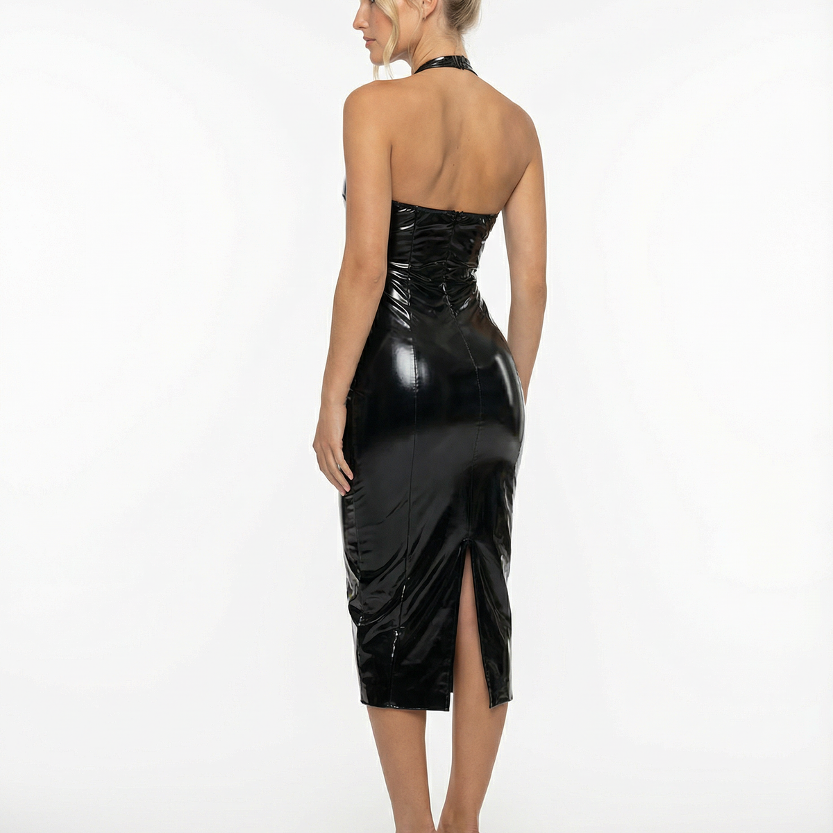 Mabel | Midi Dress with Halter Neck and Open Back