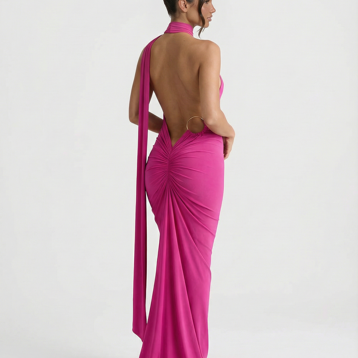 Ximena | Maxi Dress with One-Shoulder Open Back