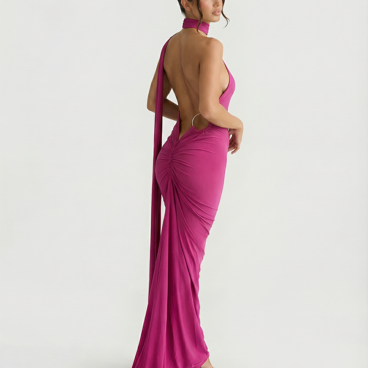 Ximena | Maxi Dress with One-Shoulder Open Back