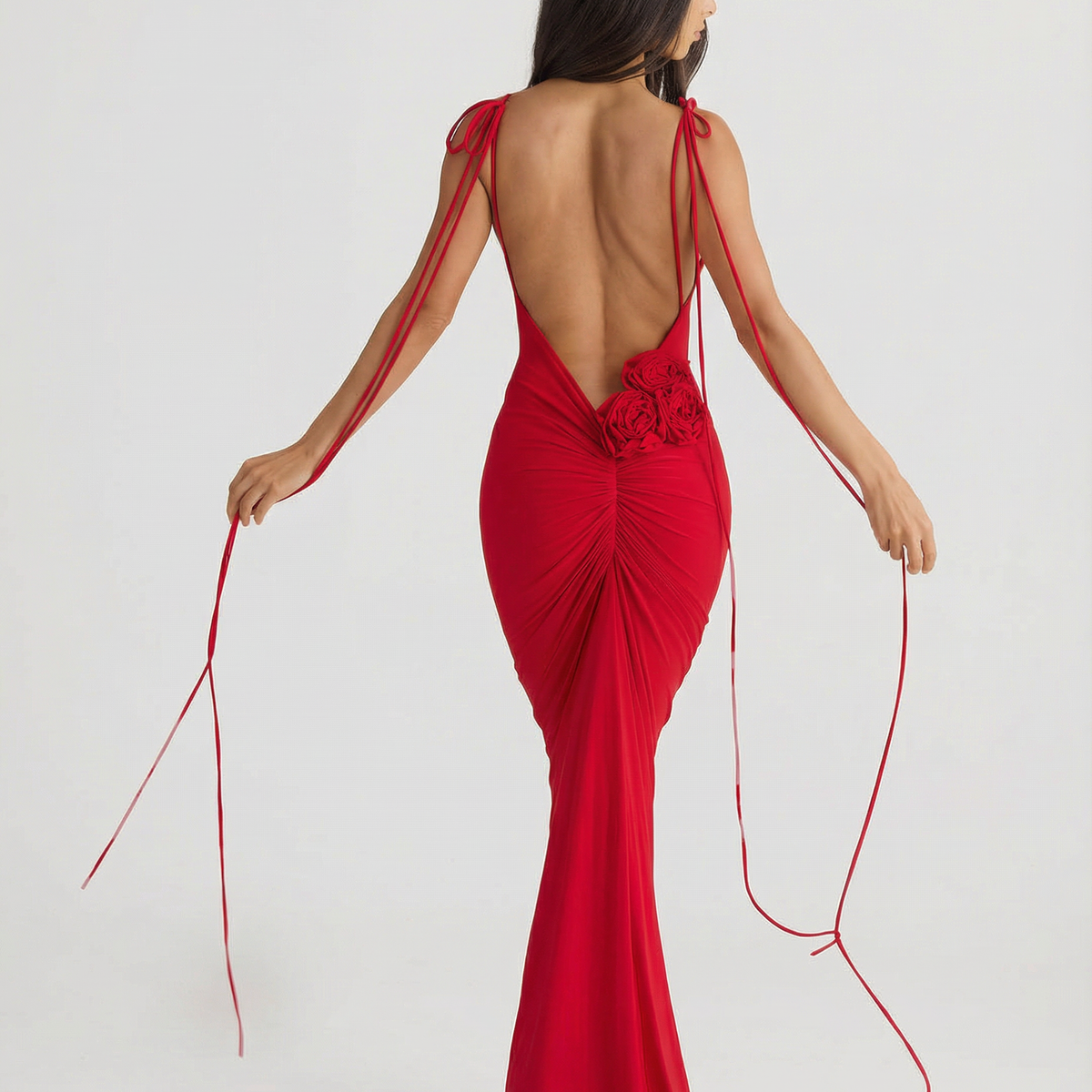 Rosalie | Maxi Dress with Backless Design and Tie Straps
