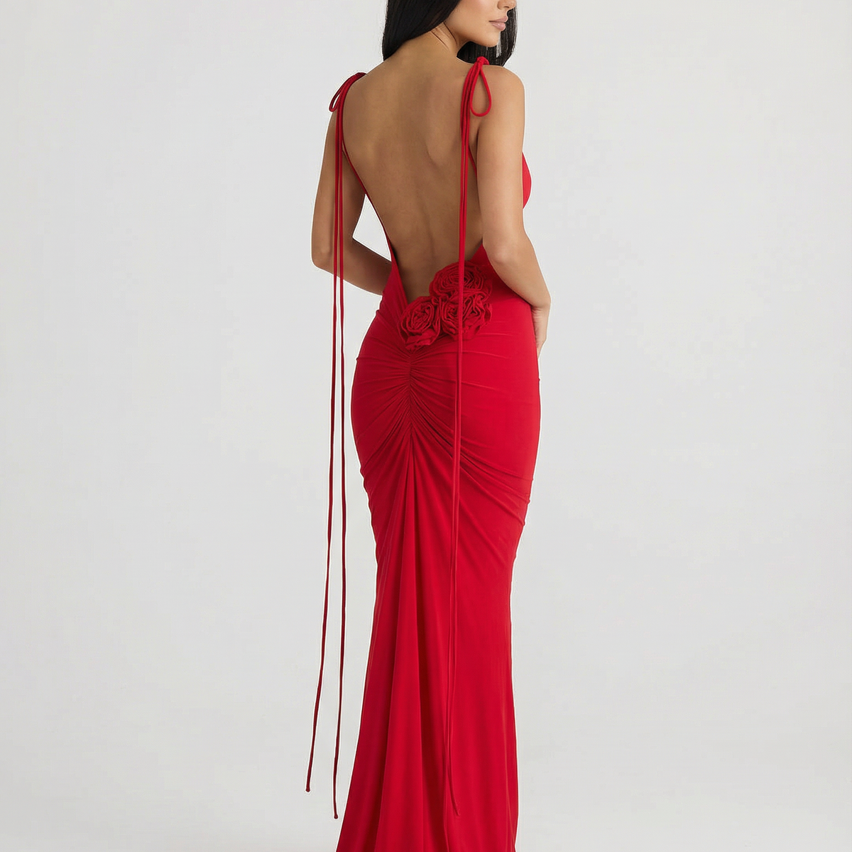 Rosalie | Maxi Dress with Backless Design and Tie Straps