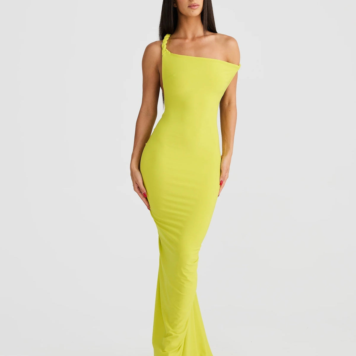 Linda | Maxi Dress with Asymmetric Neckline and Backless Detail