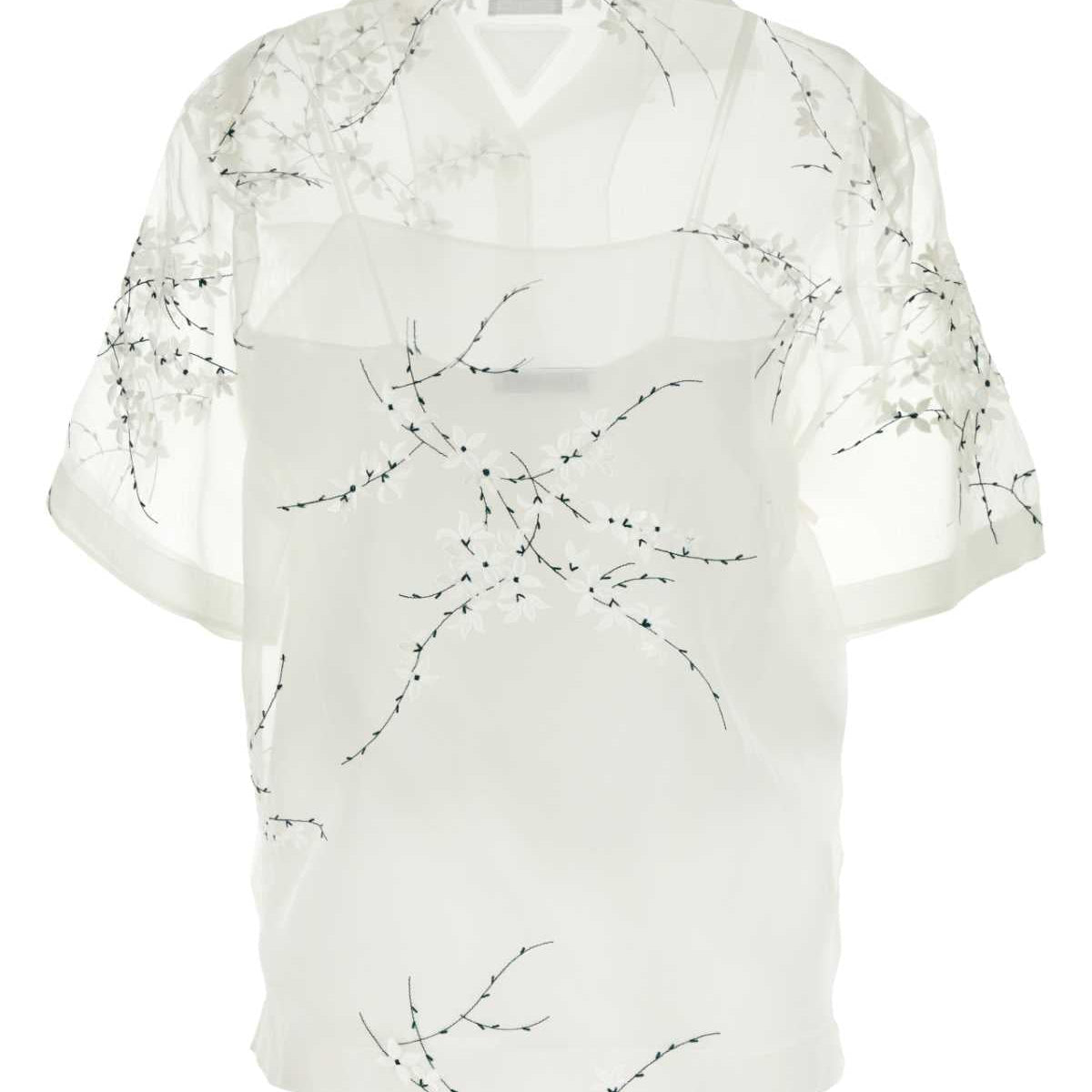 PRADA Silk Blend See-Through Shirt for Women