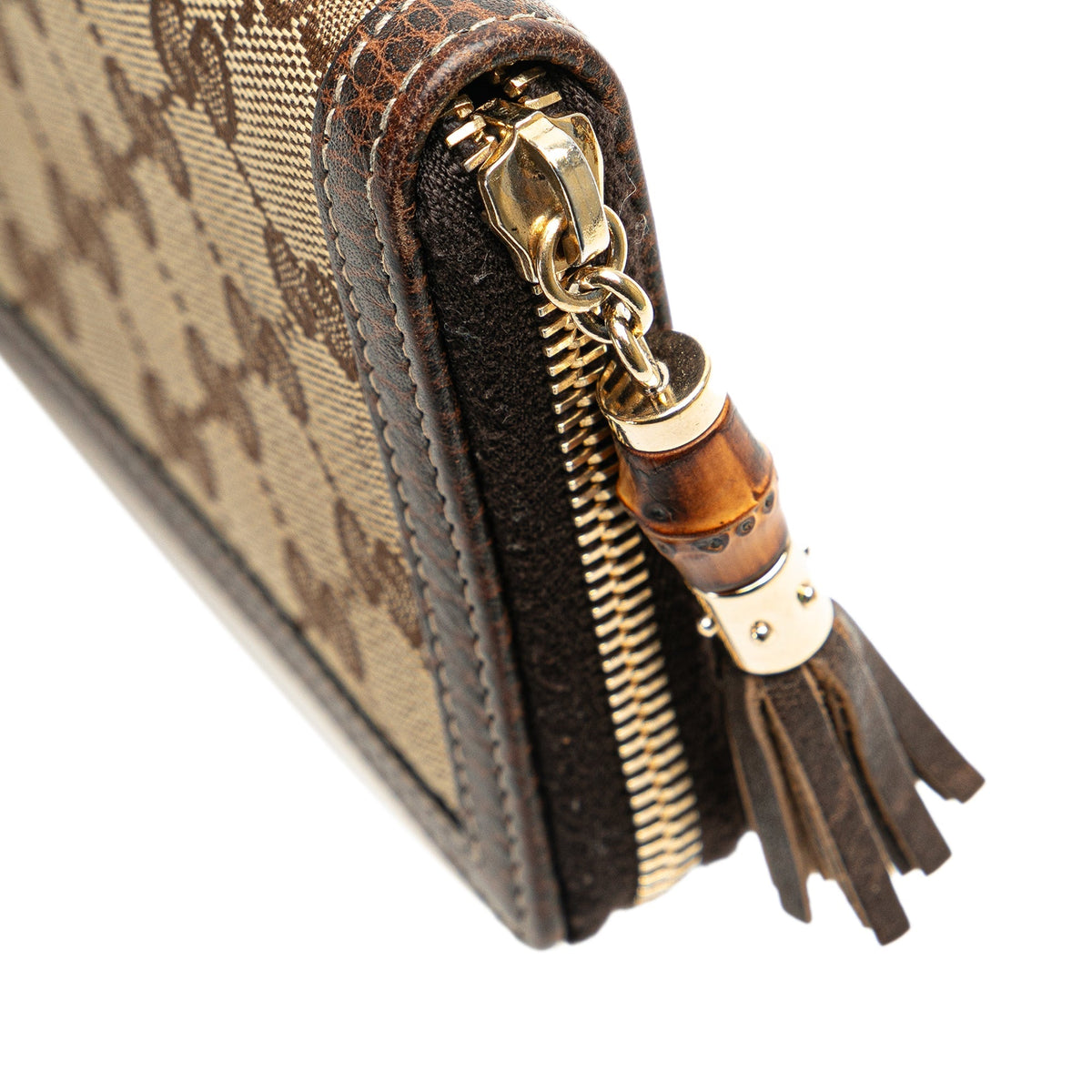 GUCCI GG Canvas Bamboo Wallet Long Wallets