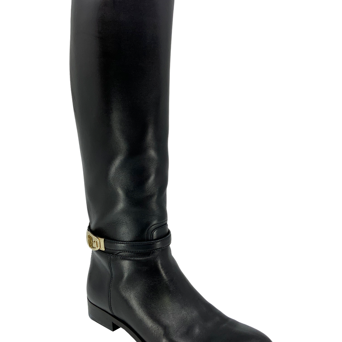 Gucci Leather Buckle Knee High Boots Size 7.5