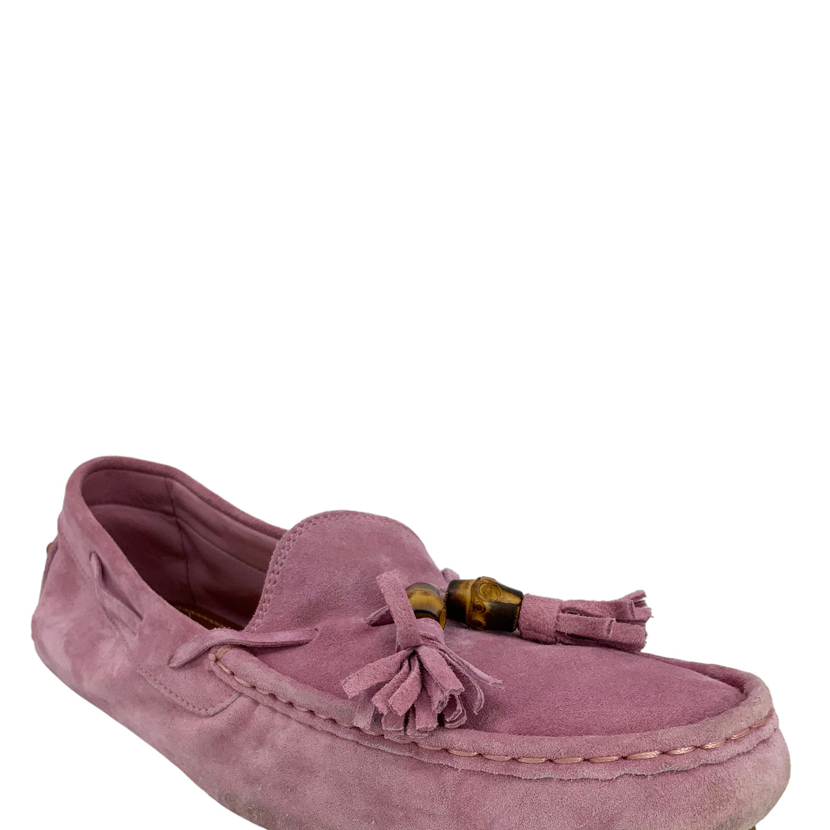 Gucci Suede Bamboo Tassel Driving Loafers Size 8.5