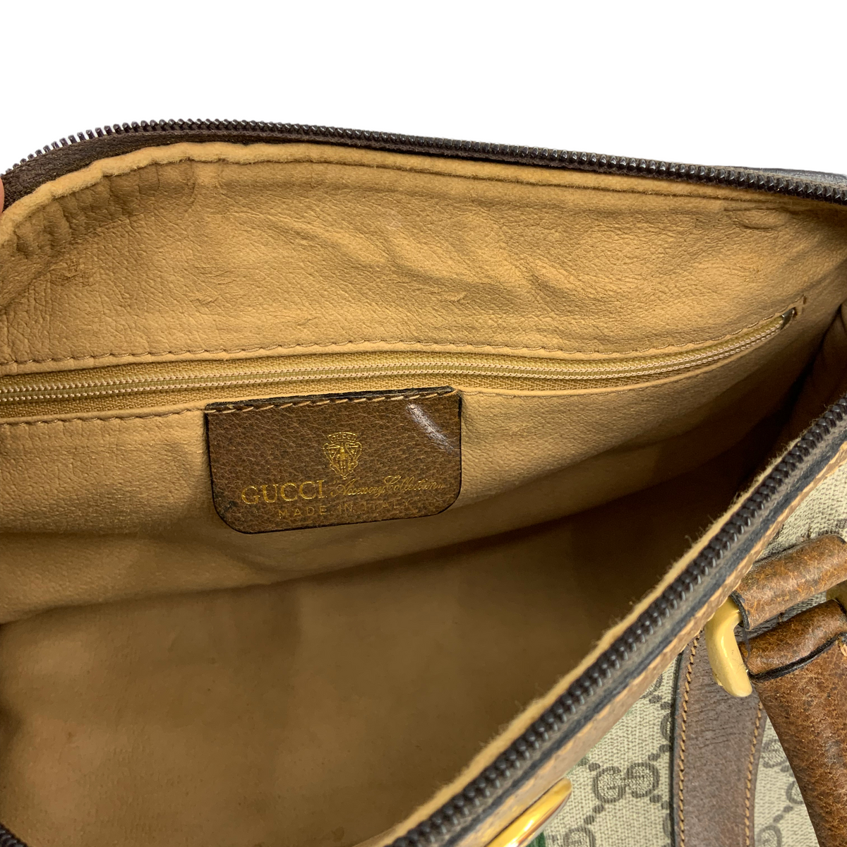 Gucci Vintage Boston Sherry Line Monogram Canvas Small Satchel Bag