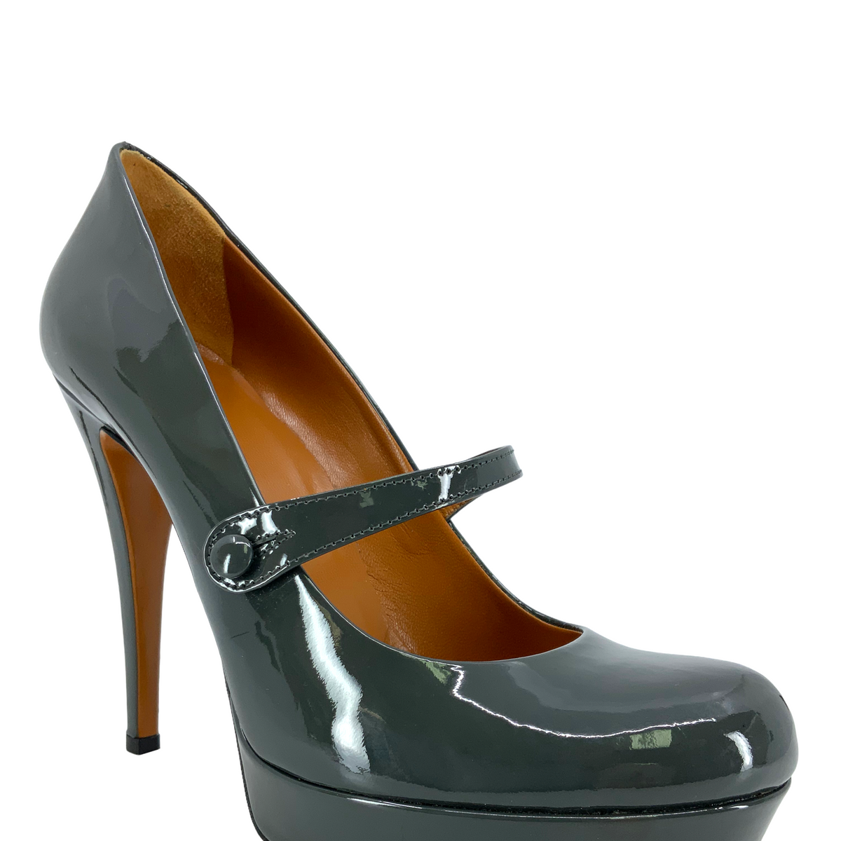 GUCCI Vernice Crystal Betty Mary Jane Platform Pumps Size 6.5