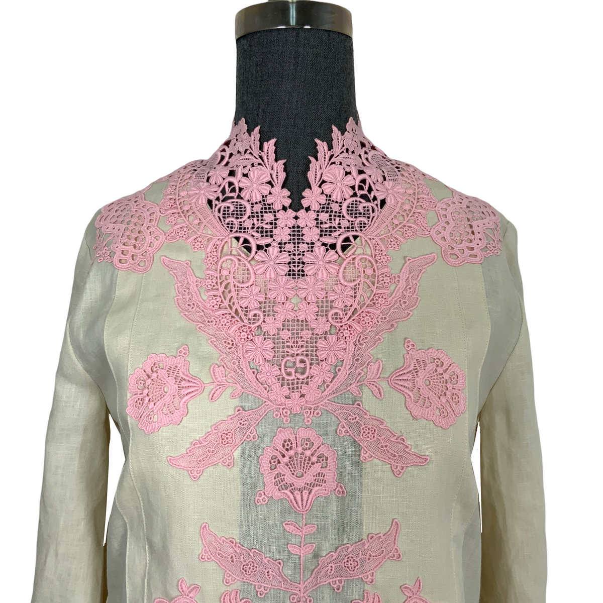 Gucci Linen and Lace Kaftan Dress Size S
