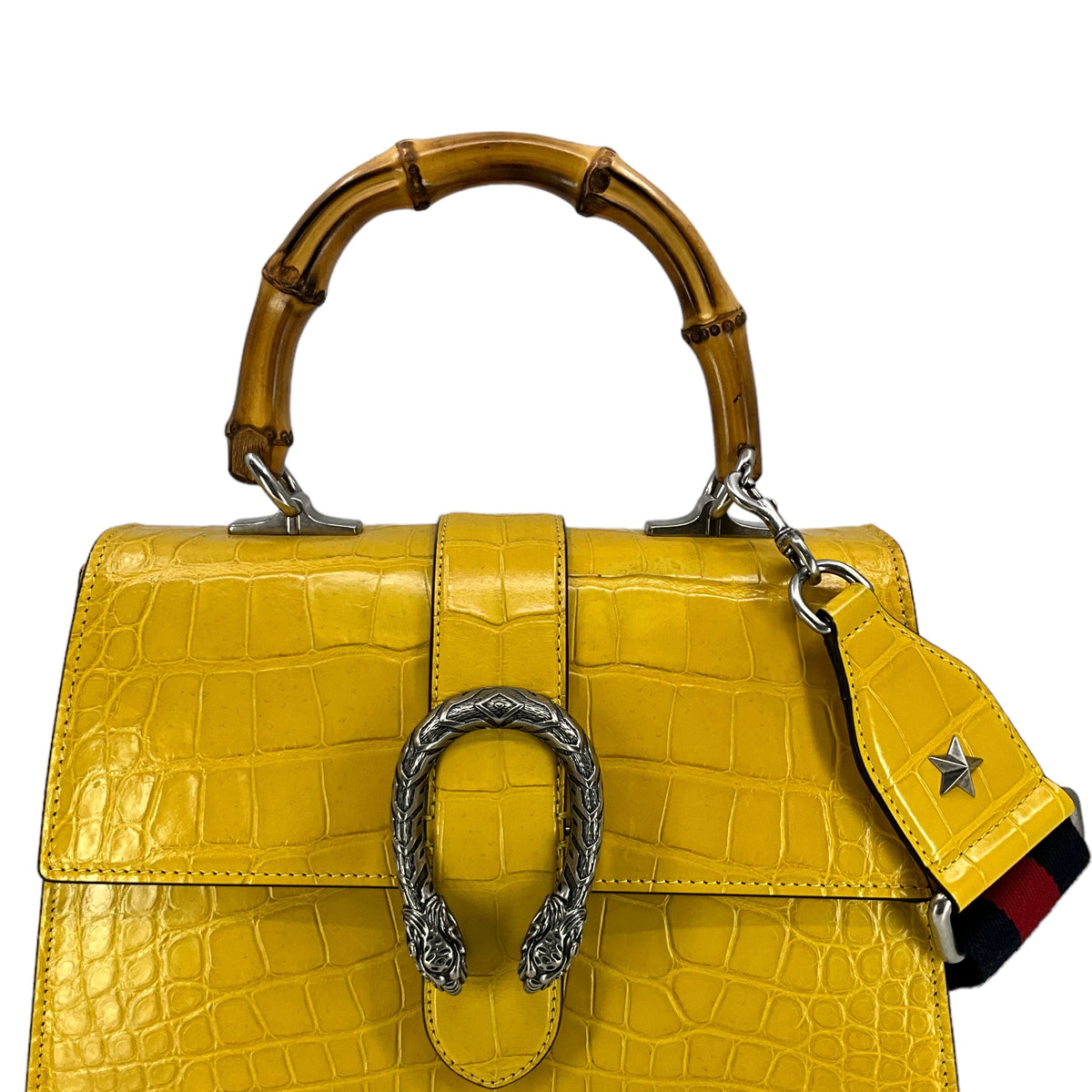 Gucci Dionysus Bamboo Top Handle Crocodile Bag