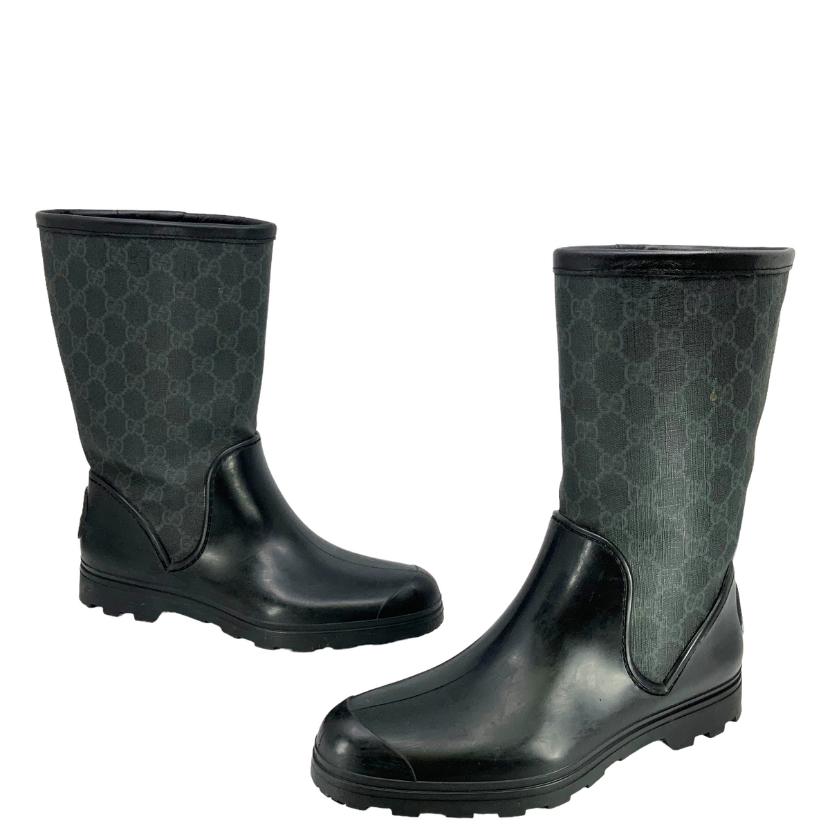 Gucci Prato GG Monogram Canvas Rain Boots Size 9