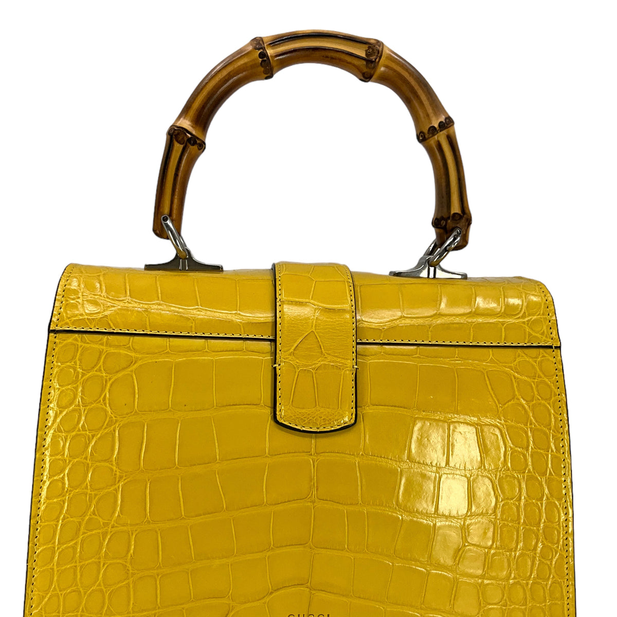 Gucci Dionysus Bamboo Top Handle Crocodile Bag
