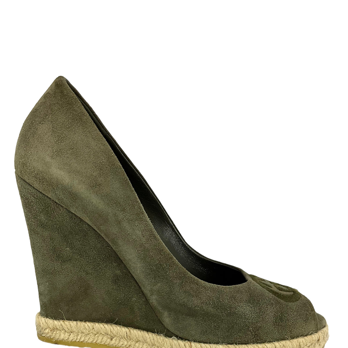 Gucci Suede Wedge Peep Toe Wedges Size 6