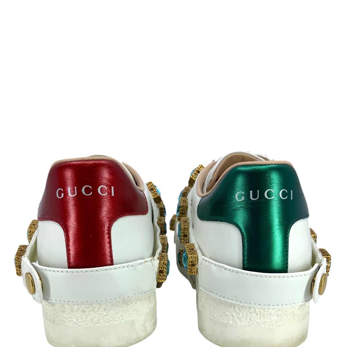GUCCI Ace Embroidered Platform Sneakers Size 6.5