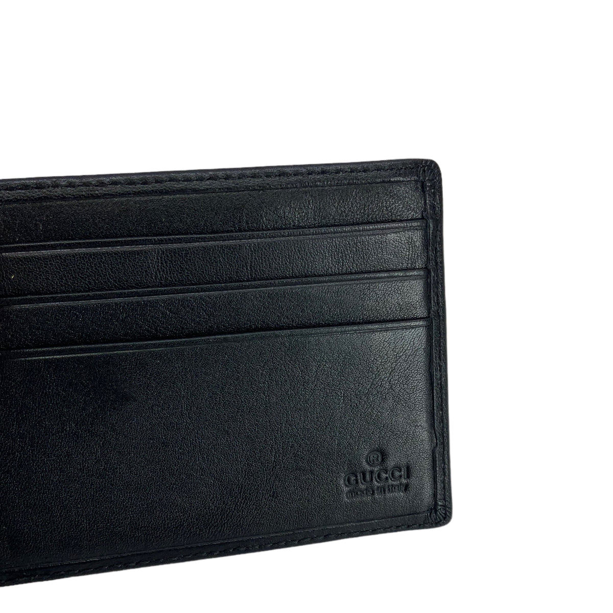 GUCCI GG Monogram Leather Clip Bi-Fold Wallet