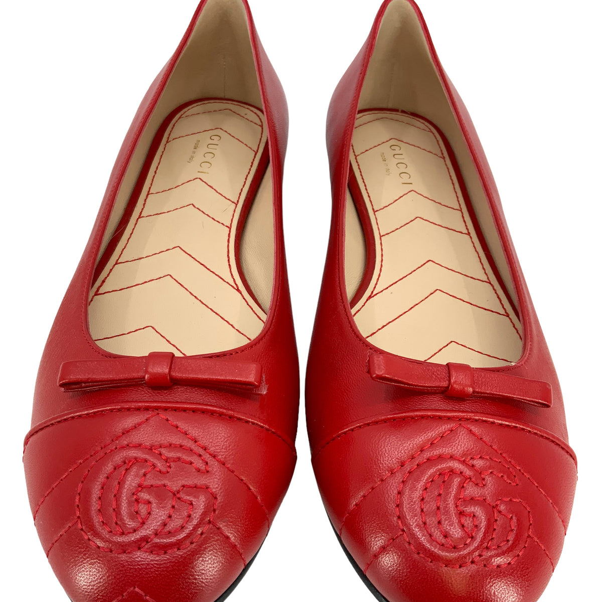 Gucci GG Marmont Leather Ballet Flats Size 8 NEW