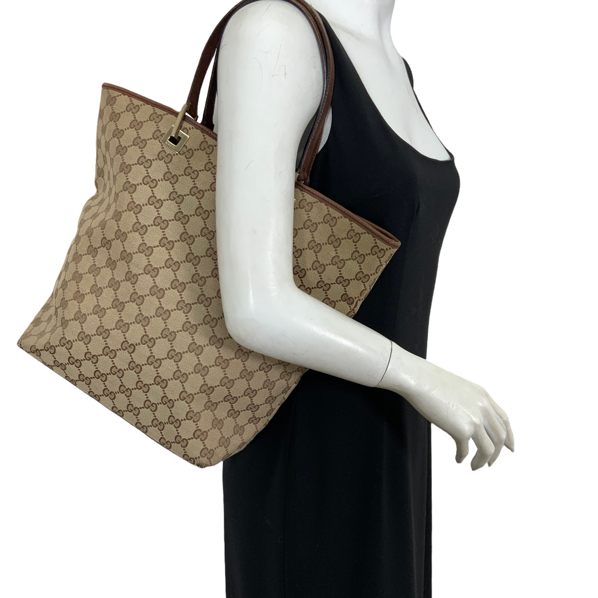 Gucci Vintage Monogram Canvas Tote Bag