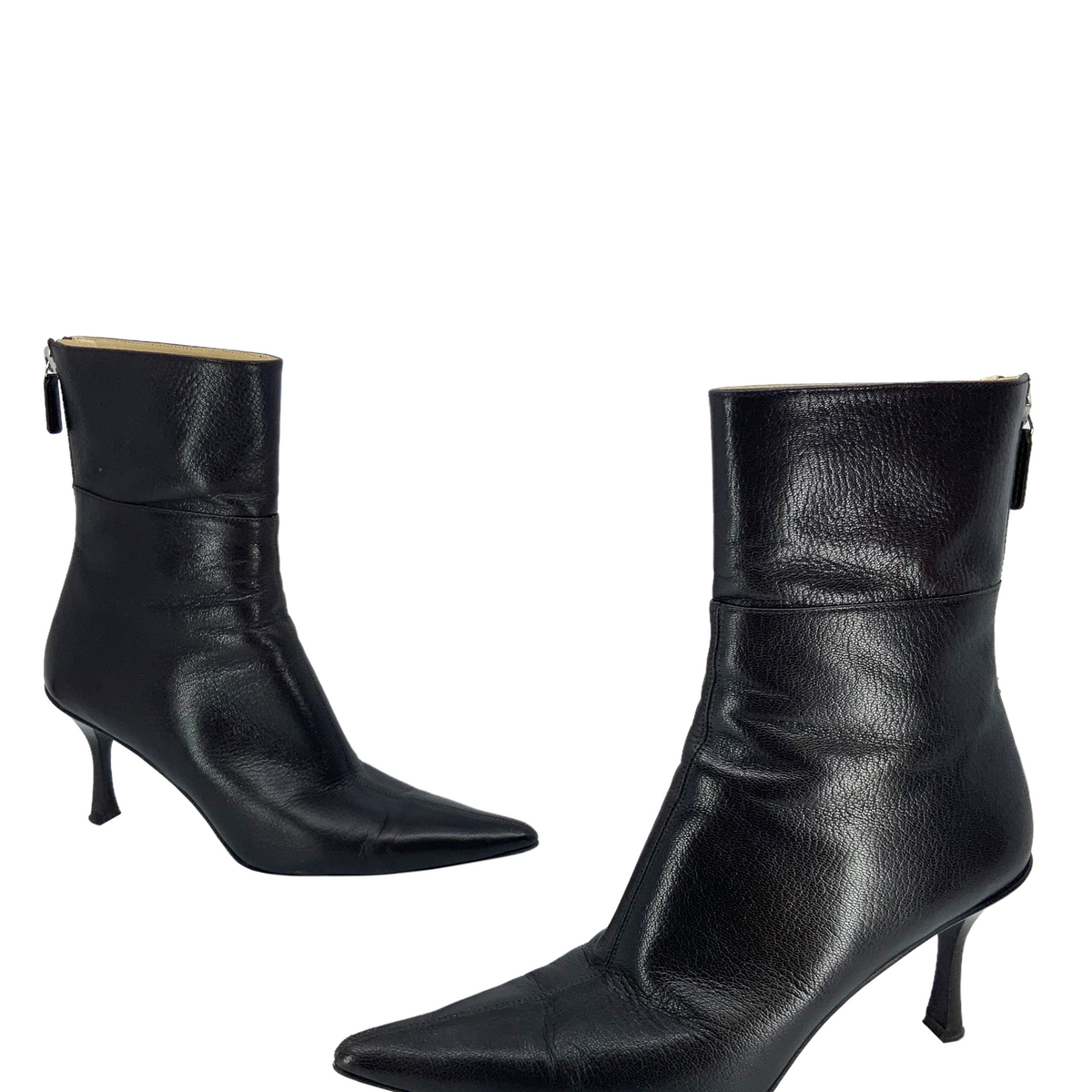 GUCCI Leather Pointed-Toe Boots Size 6.5