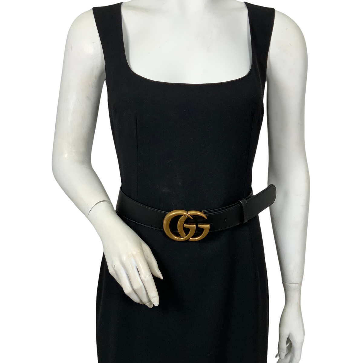 GUCCI GG Marmont Wide Leather Belt Size 80 NEW