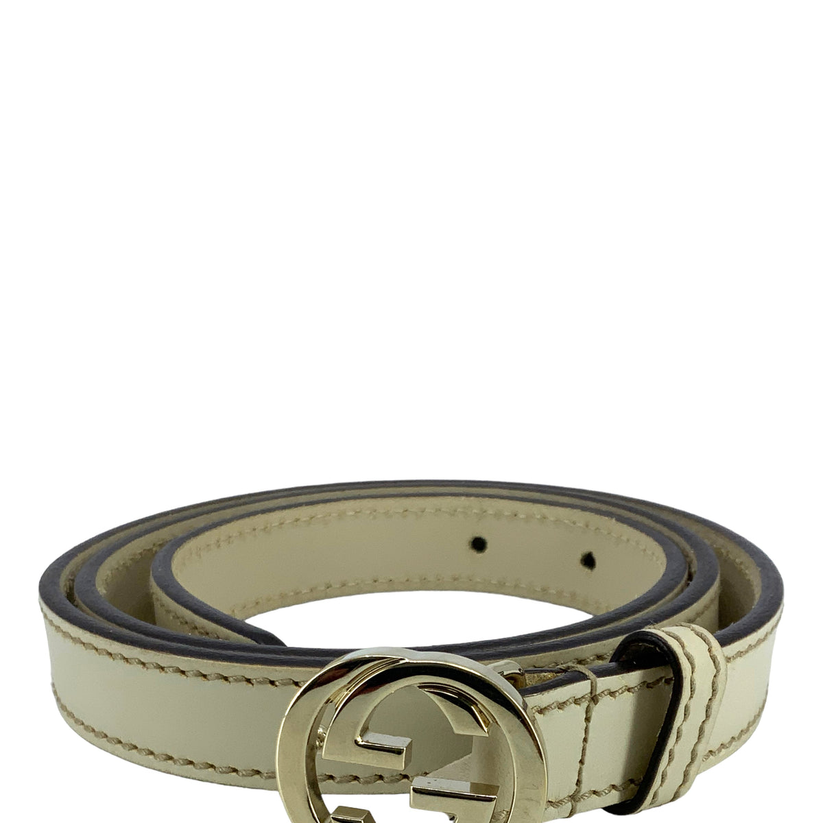 Gucci GG Logo Leather Belt Size 80