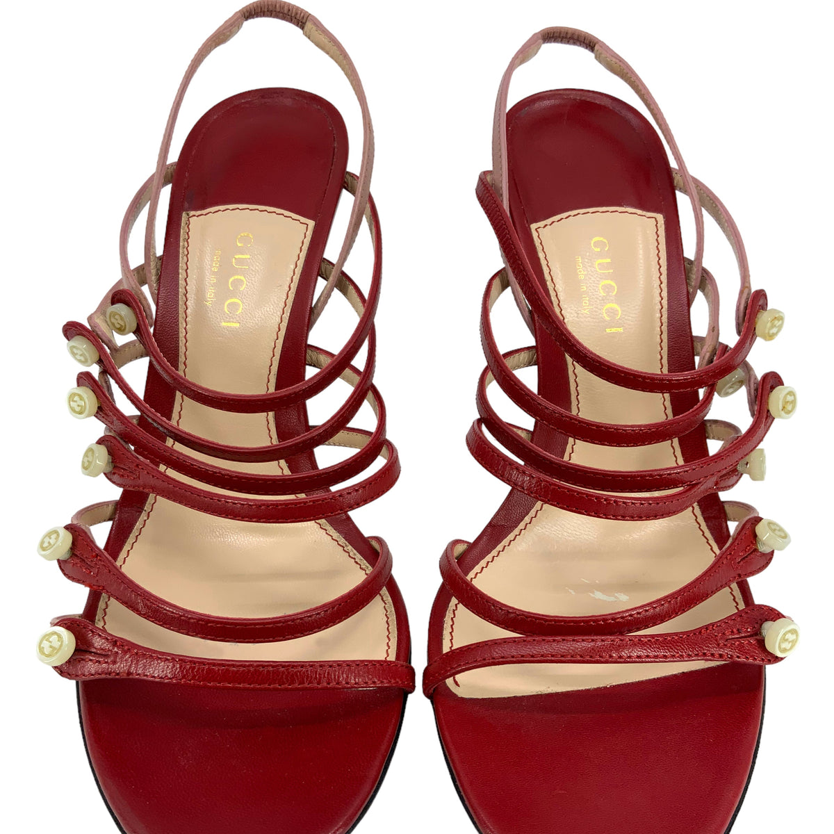 Gucci Aneta Strappy Leather Caged Sandal Size 7.5