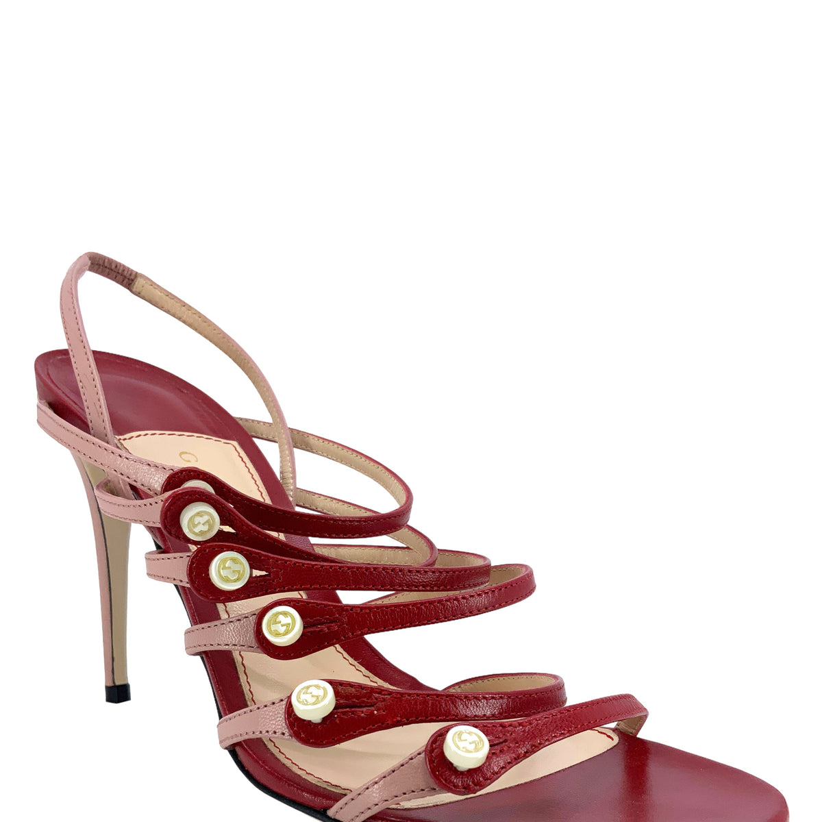 Gucci Aneta Strappy Leather Caged Sandal Size 7.5
