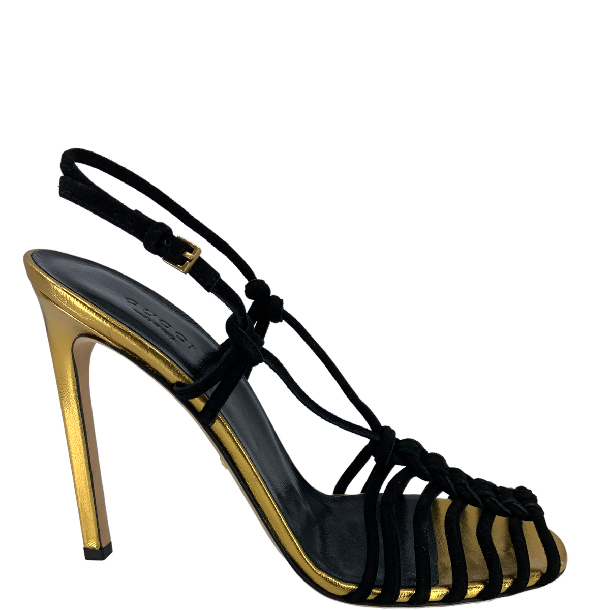 GUCCI Angelique Corded Suede Sandals Size 9