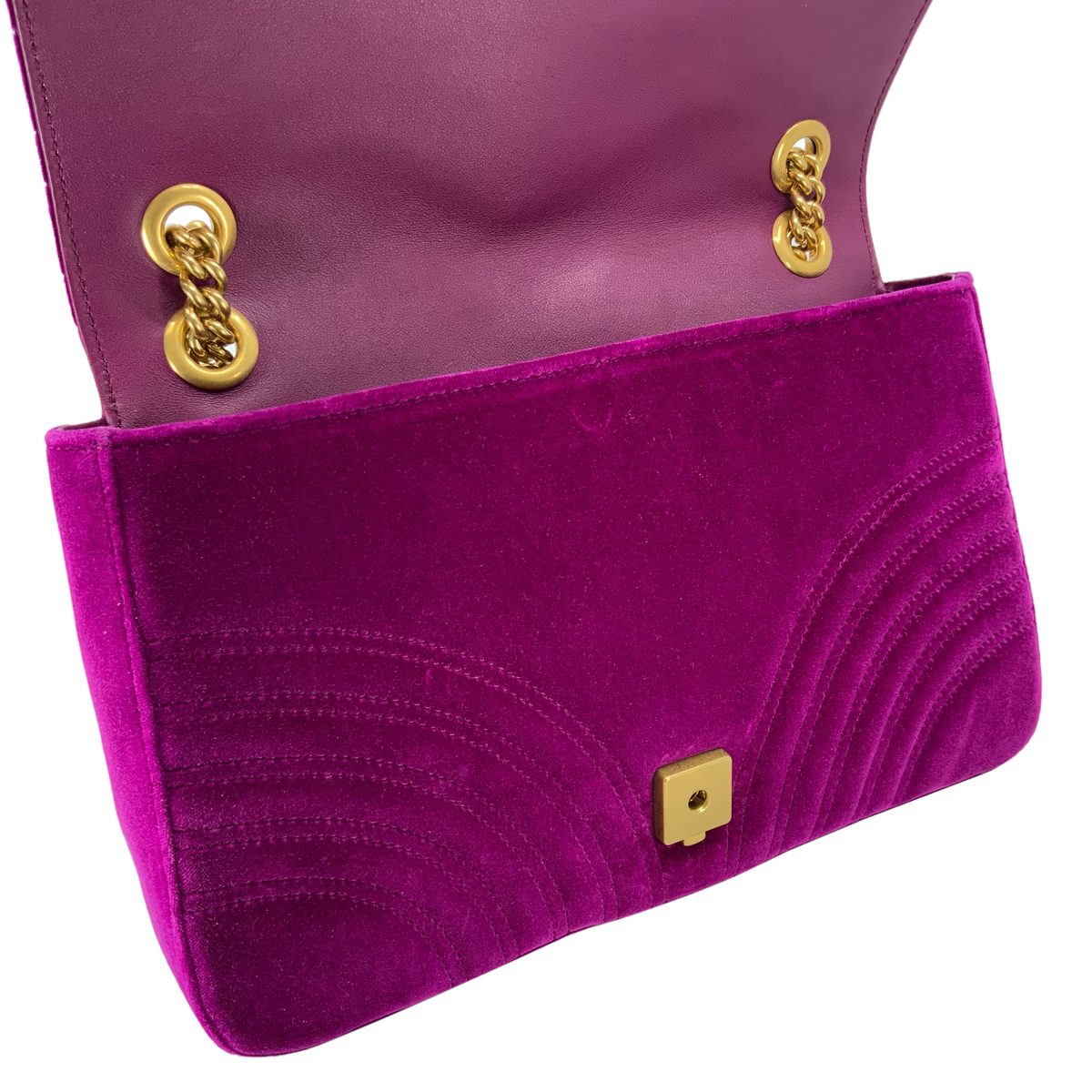 Gucci GG Marmont Matelasse Velvet Medium Shoulder Bag