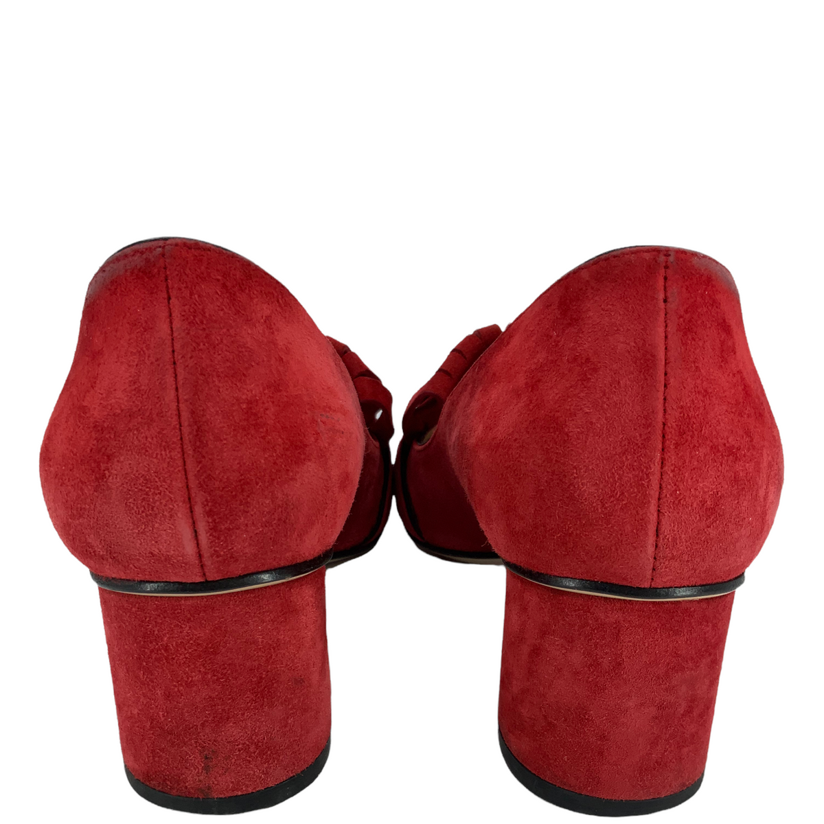 Gucci Marmont GG Suede Block-Heel Pumps Size 6