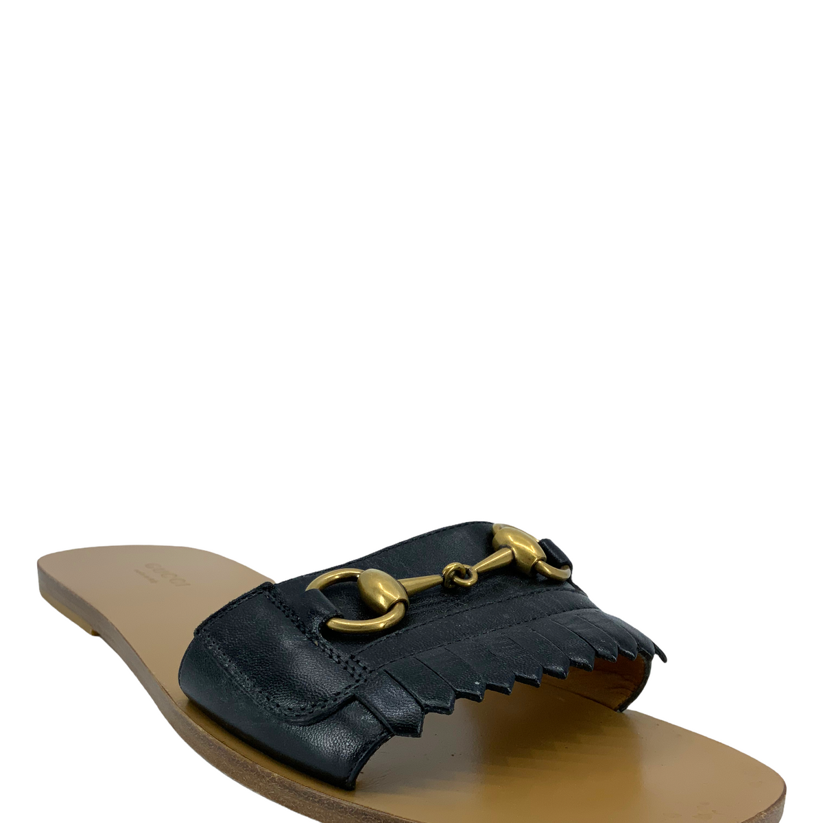 GUCCI Varadero Leather Horsebit Slide Sandals Size 8.5