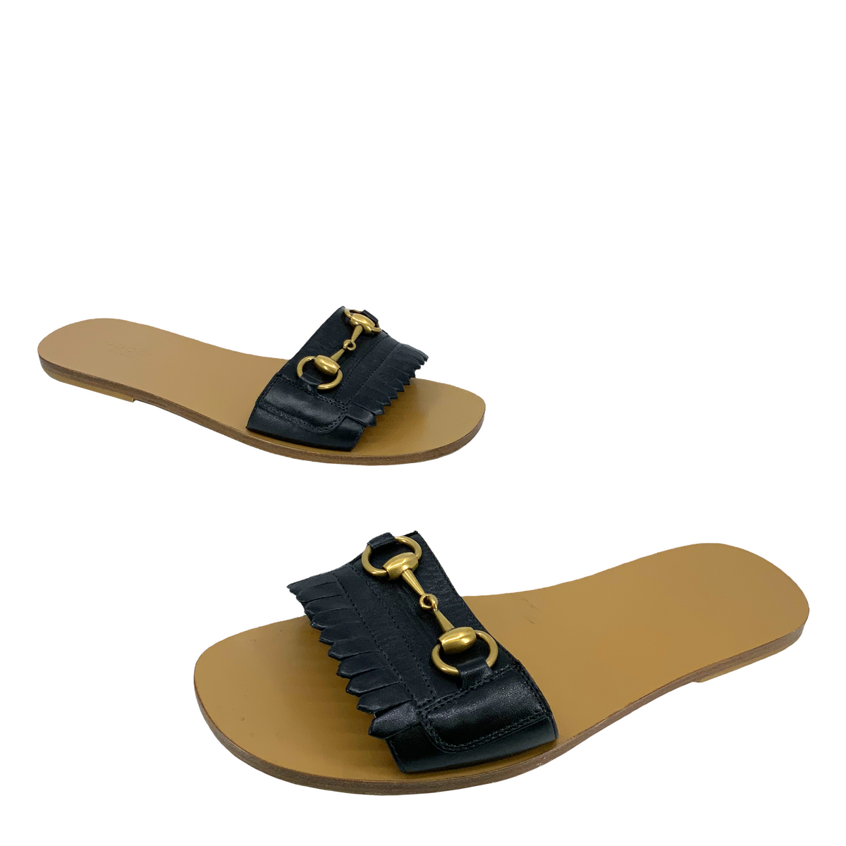 GUCCI Varadero Leather Horsebit Slide Sandals Size 8.5