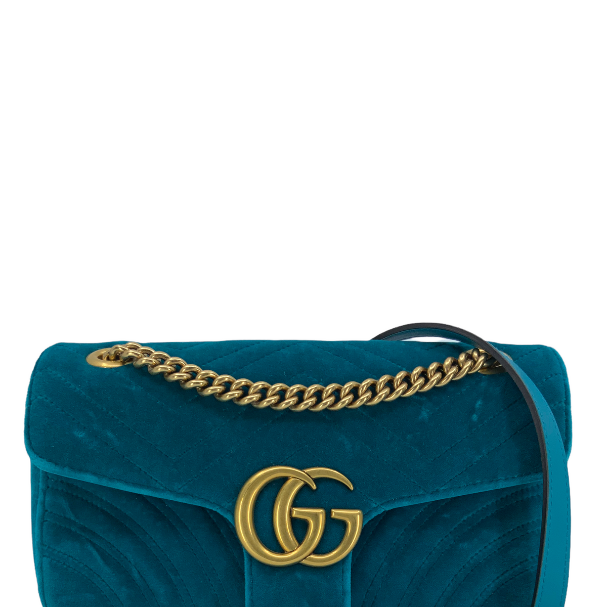 Gucci GG Marmont Matelasse Velvet Small Shoulder Bag