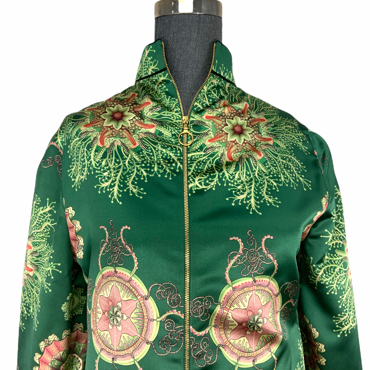 Gucci Printed Silk Cheongsam Dress Size M