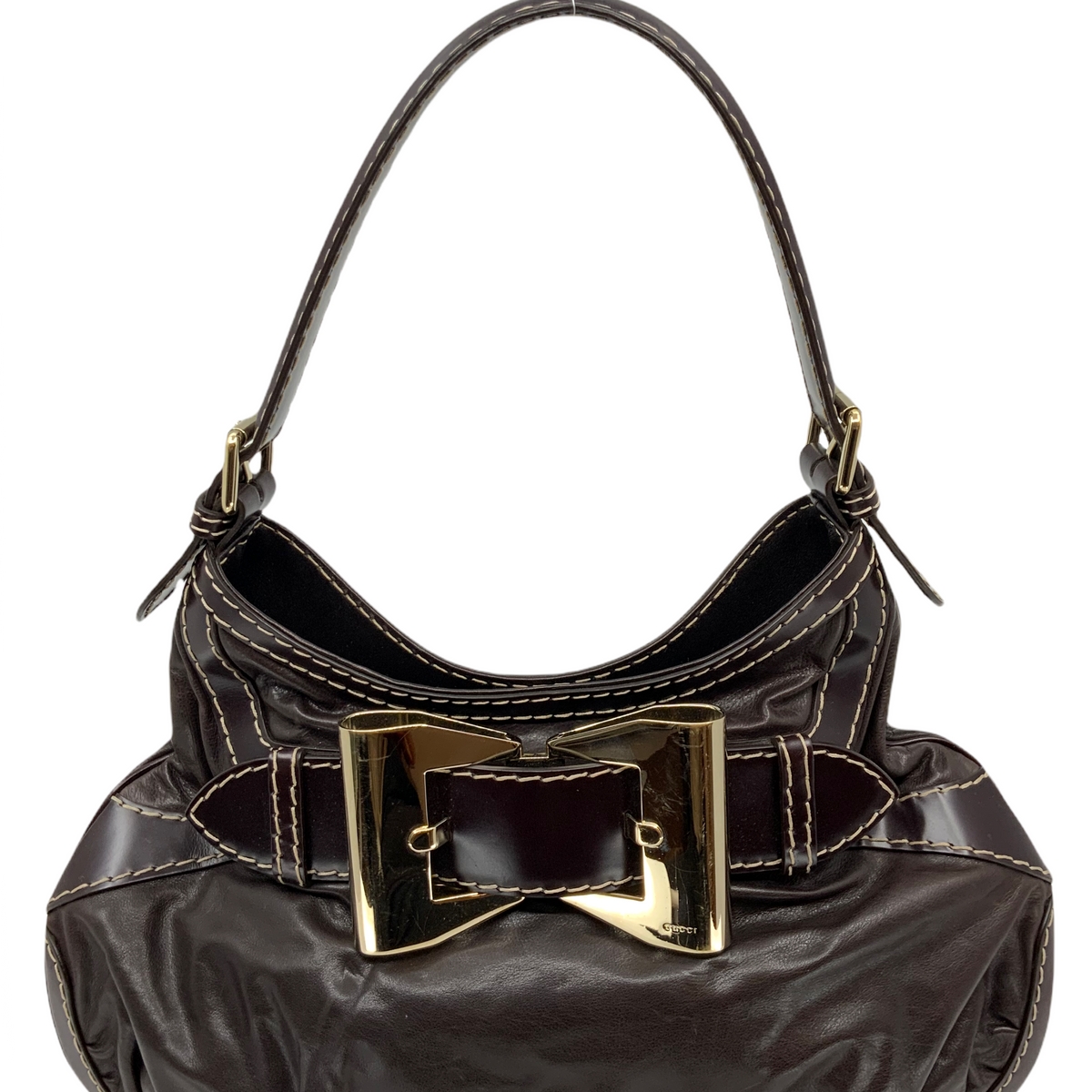 GUCCI Dialux Queen Leather Hobo Bag