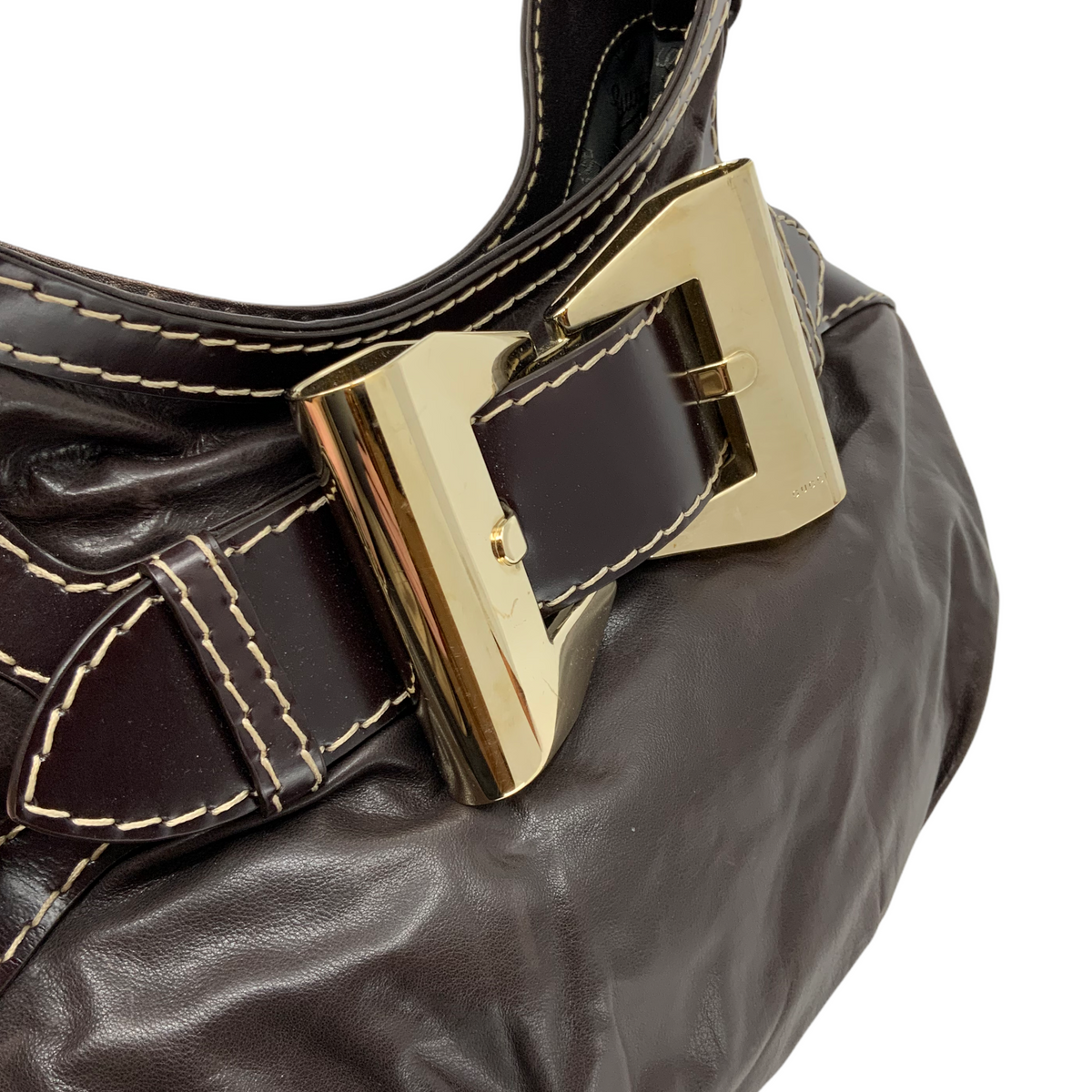 GUCCI Dialux Queen Leather Hobo Bag