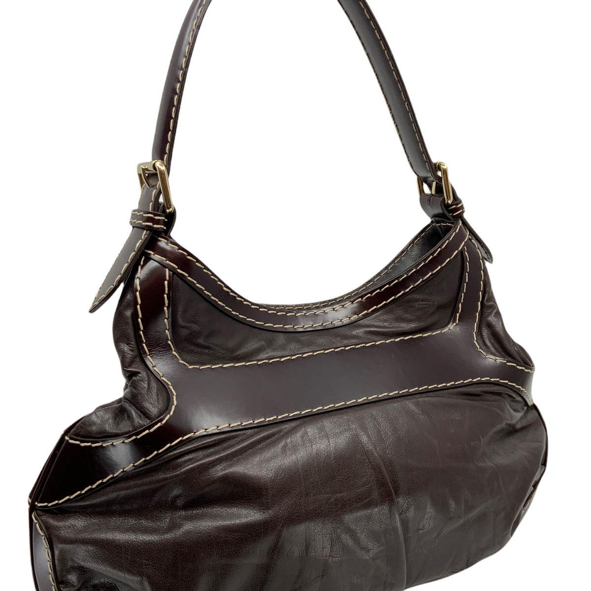 GUCCI Dialux Queen Leather Hobo Bag