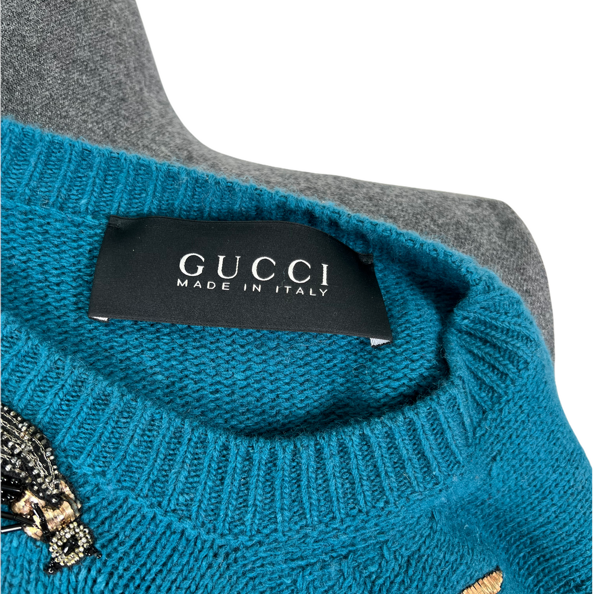 Gucci Embroidered Embellished Wool Sweater Size M