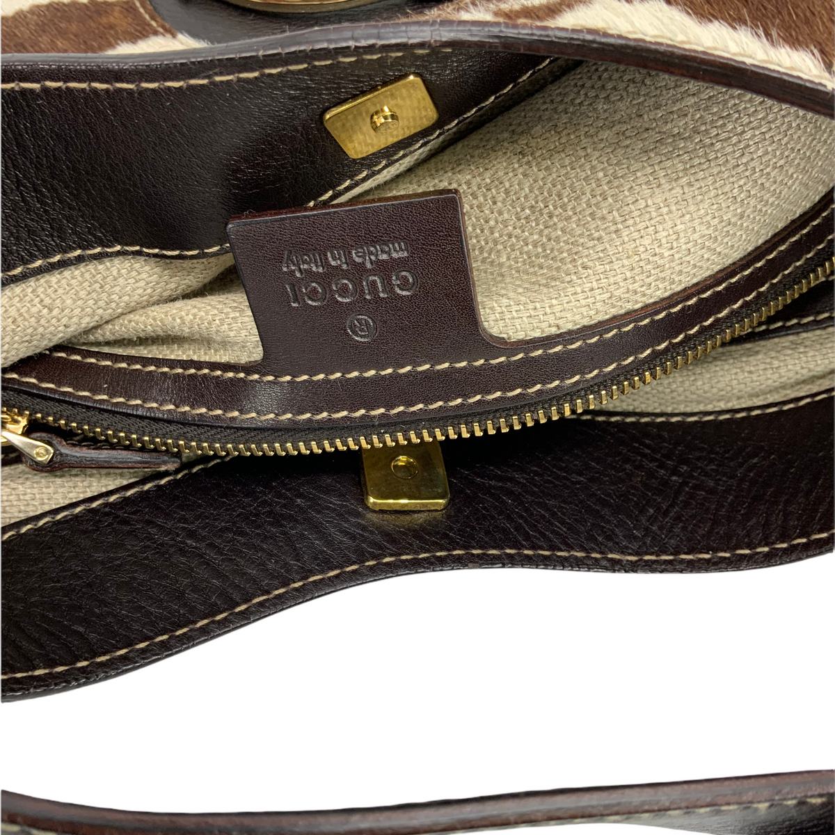 Gucci Zebra Print Pony Hair Horsebit Hasler Hobo Bag