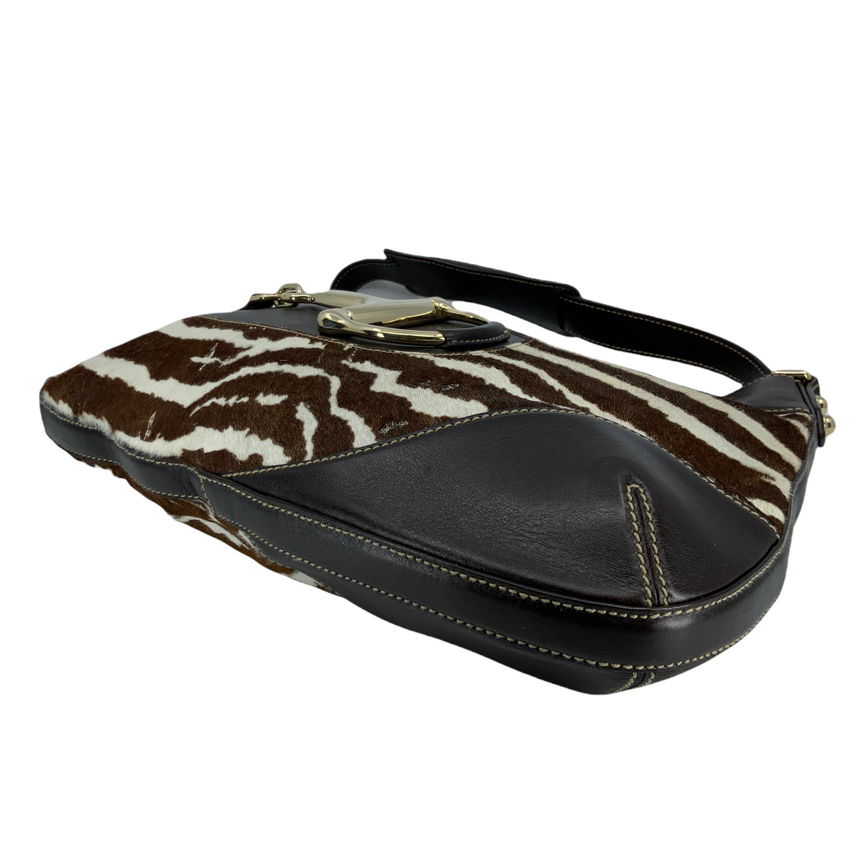 Gucci Zebra Print Pony Hair Horsebit Hasler Hobo Bag
