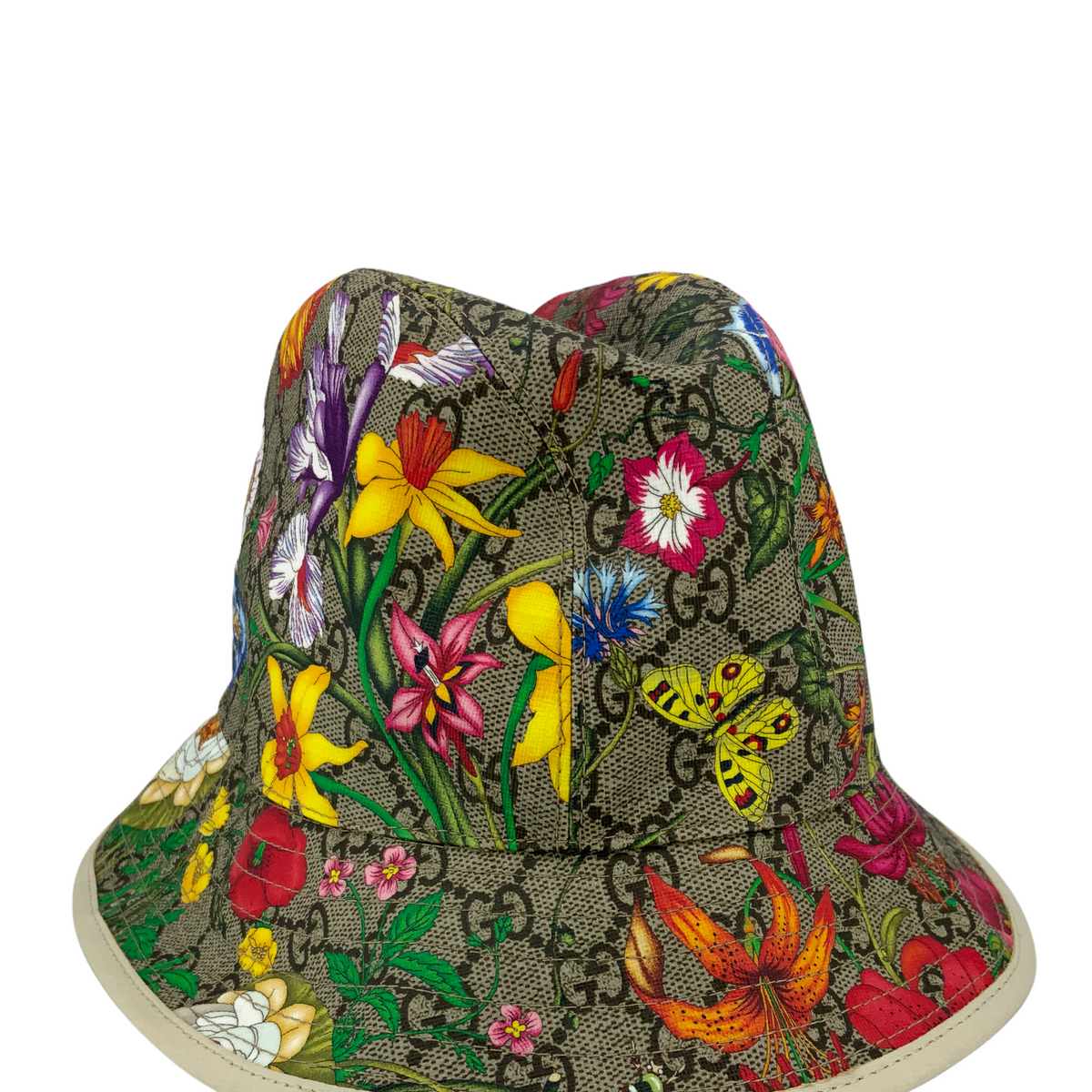 GUCCI GG Supreme Monogram Flora Fedora Hat