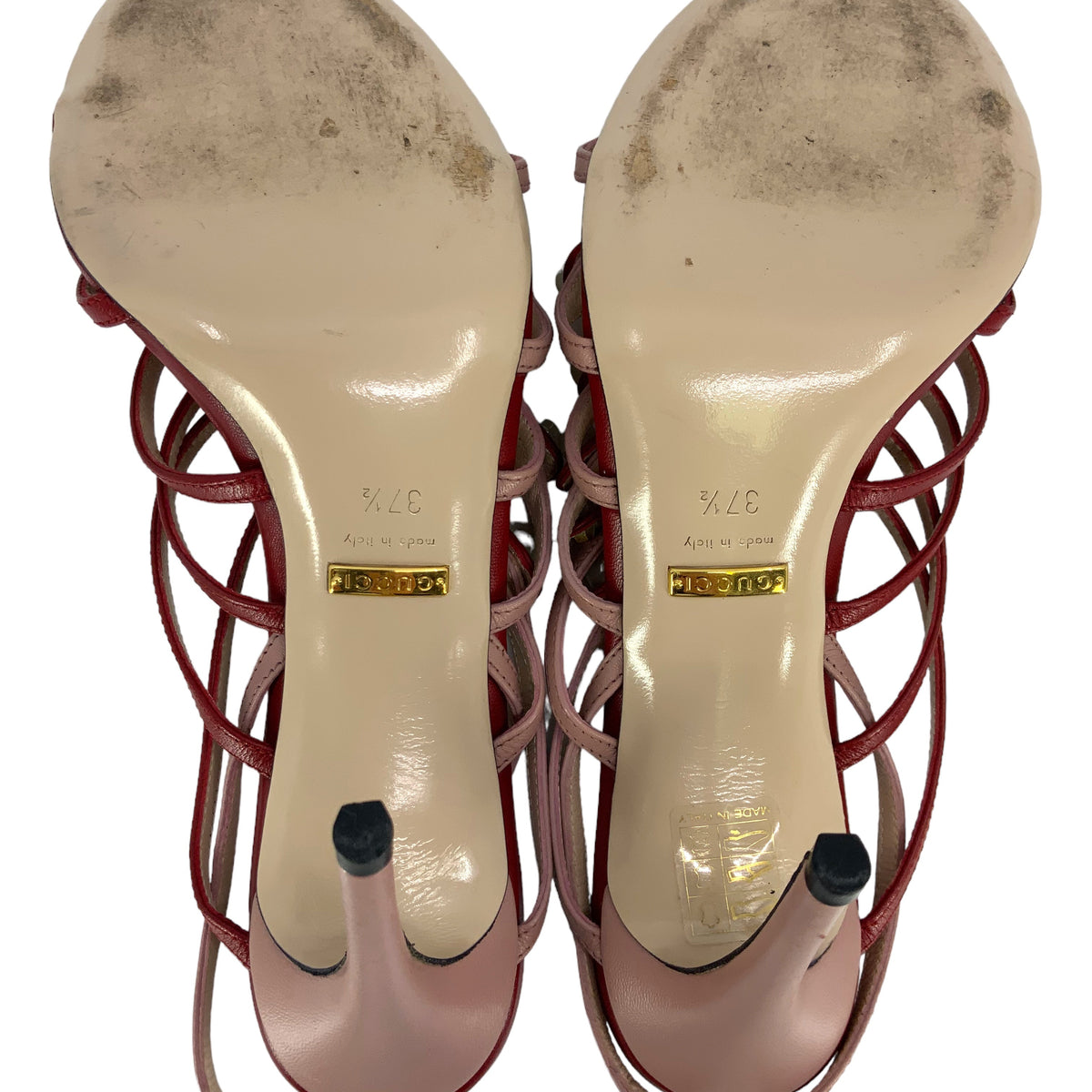 Gucci Aneta Strappy Leather Caged Sandal Size 7.5