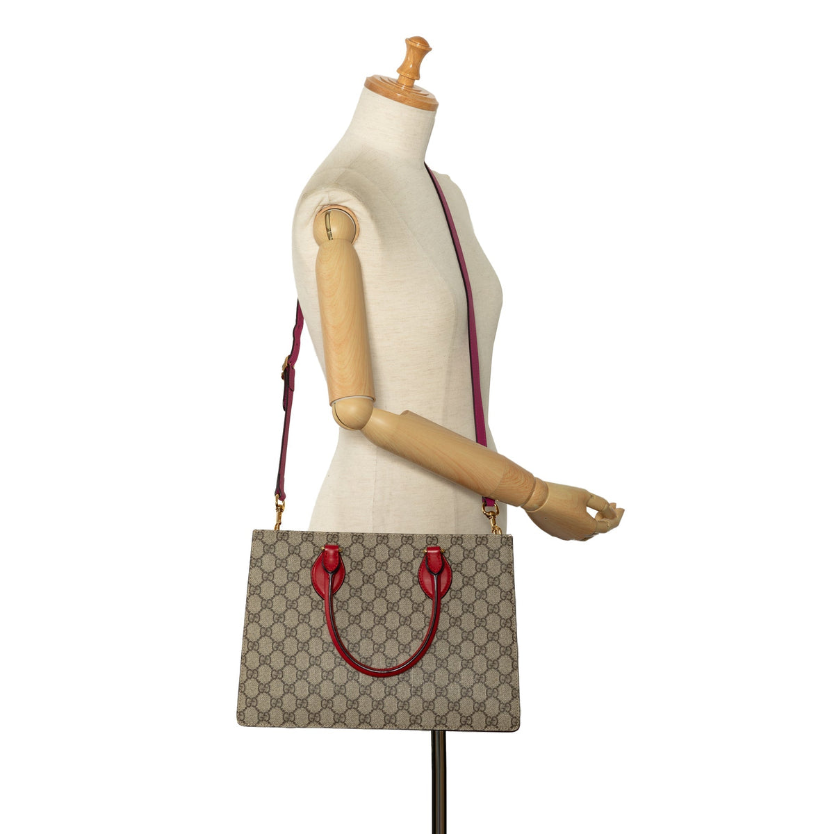 GUCCI Medium GG Supreme Convertible Tote Satchel