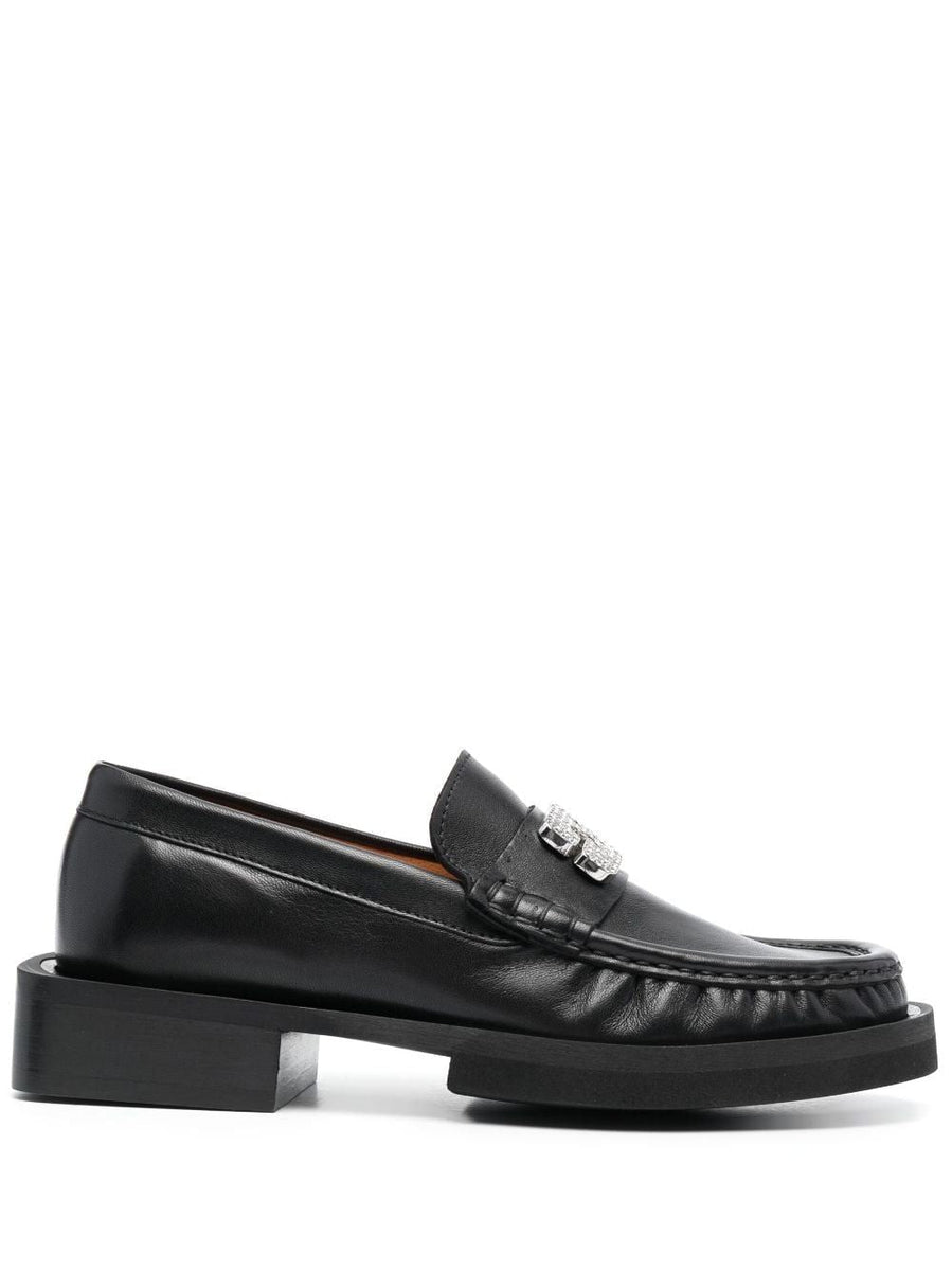LEATHER PLAQUE LOAFERS
