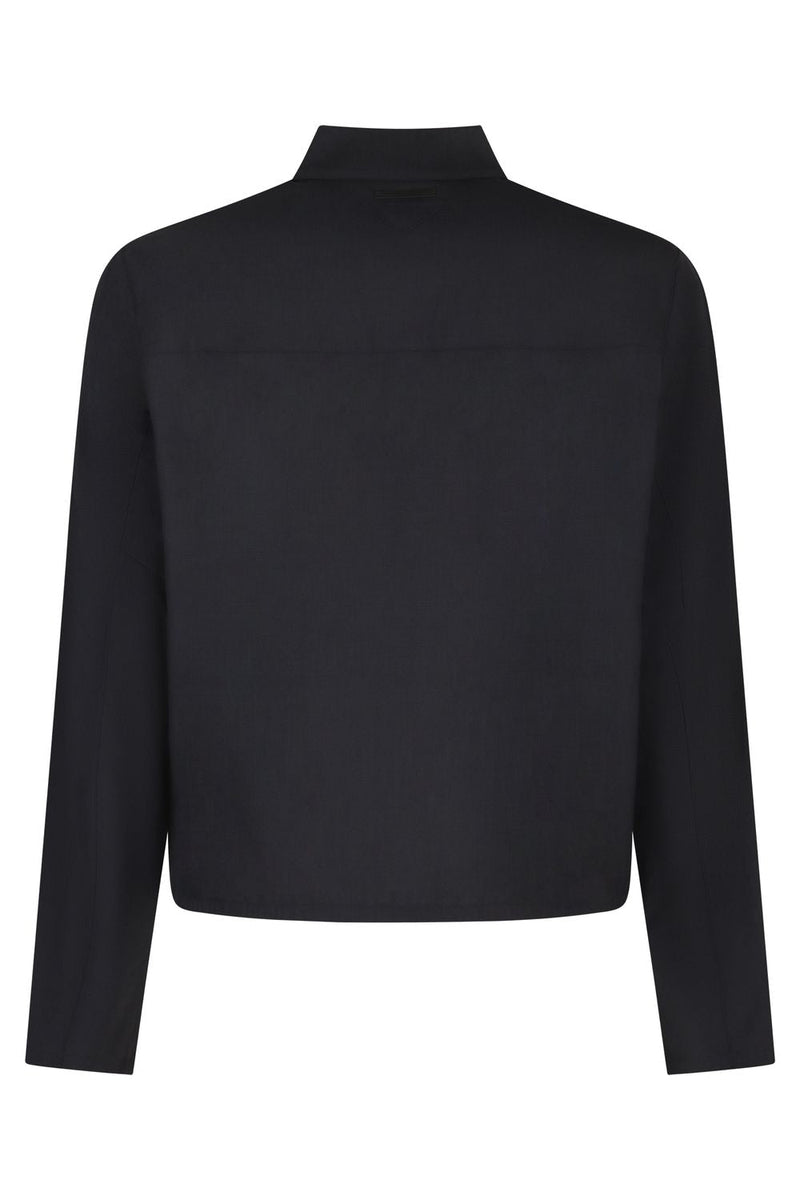 PRADA Men's Virgin Wool Jacket with Adjustable Drawstring Hem