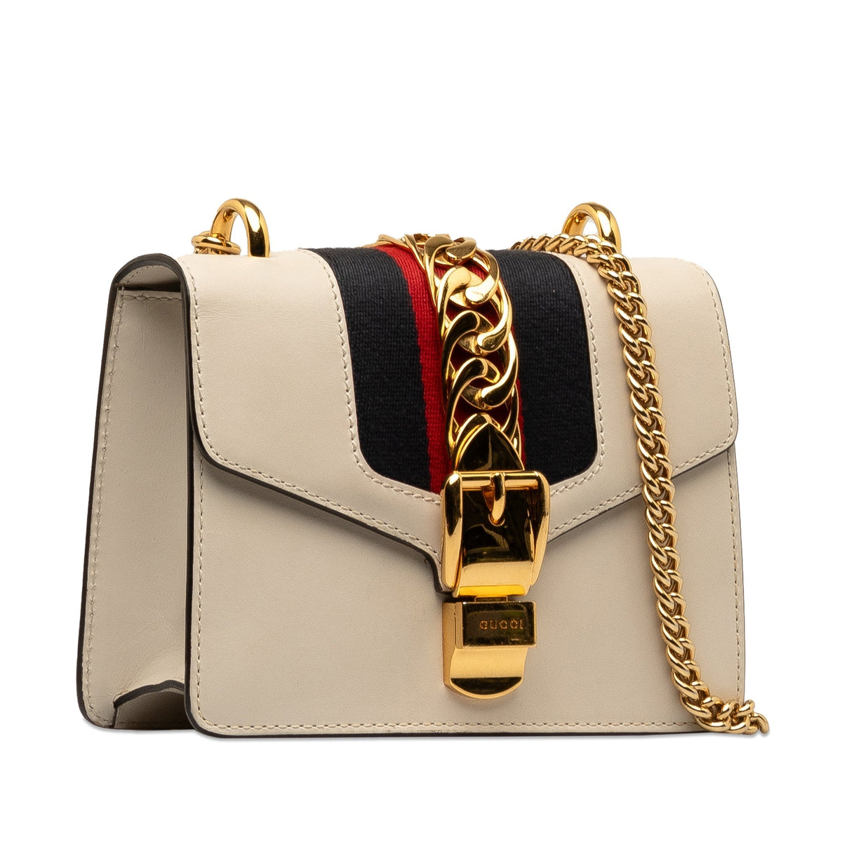 GUCCI Mini Sylvie Leather Chain Crossbody Bag