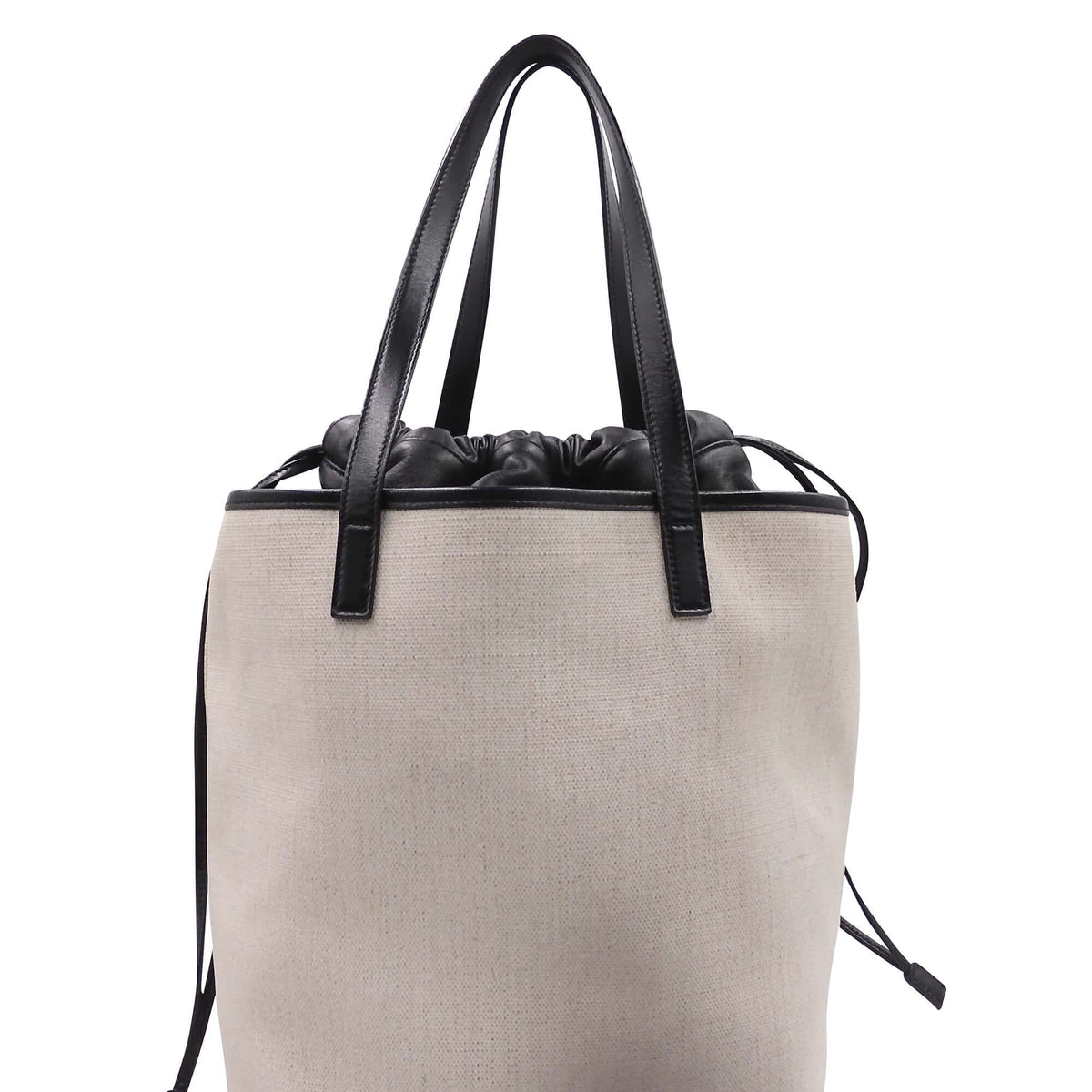 Teddy Raffia Shopping Tote Beige Black