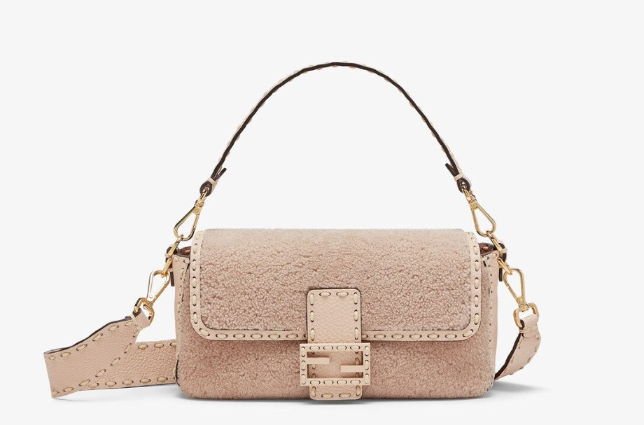 Fendi Baguette Pink sheepskin bag