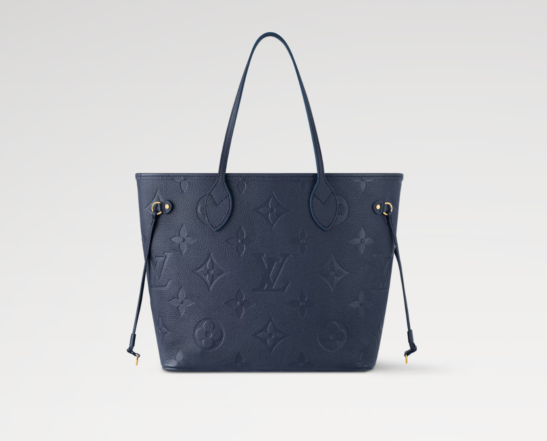 Ava’s Mode Neverfull MM Monogram Empreinte Leather In Navy Blue