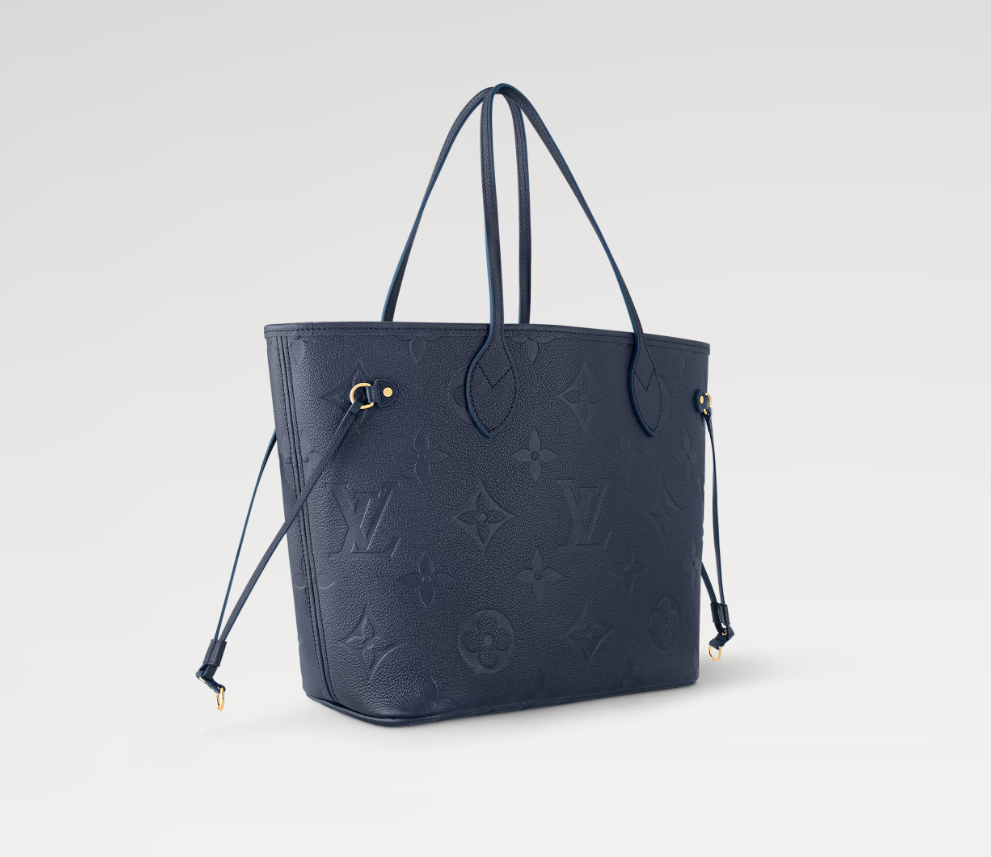 Ava’s Mode Neverfull MM Monogram Empreinte Leather In Navy Blue
