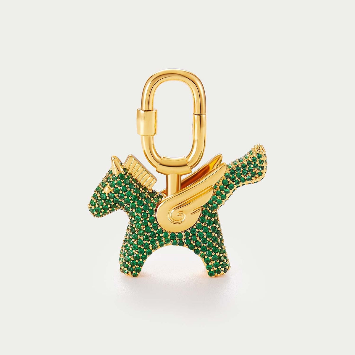 Sparkle Gold Green Zircon—Rodeo Pegase Bag Charm